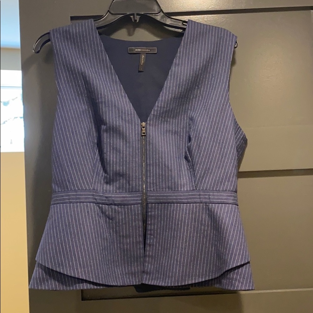 BCBG MaxAzria Navy Pinstripe Vest